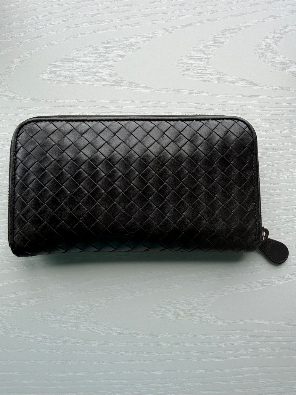 🤩 MUST HAVE!!! Bottega Veneta Black Intrecciato Zip-Around Leather Wallet